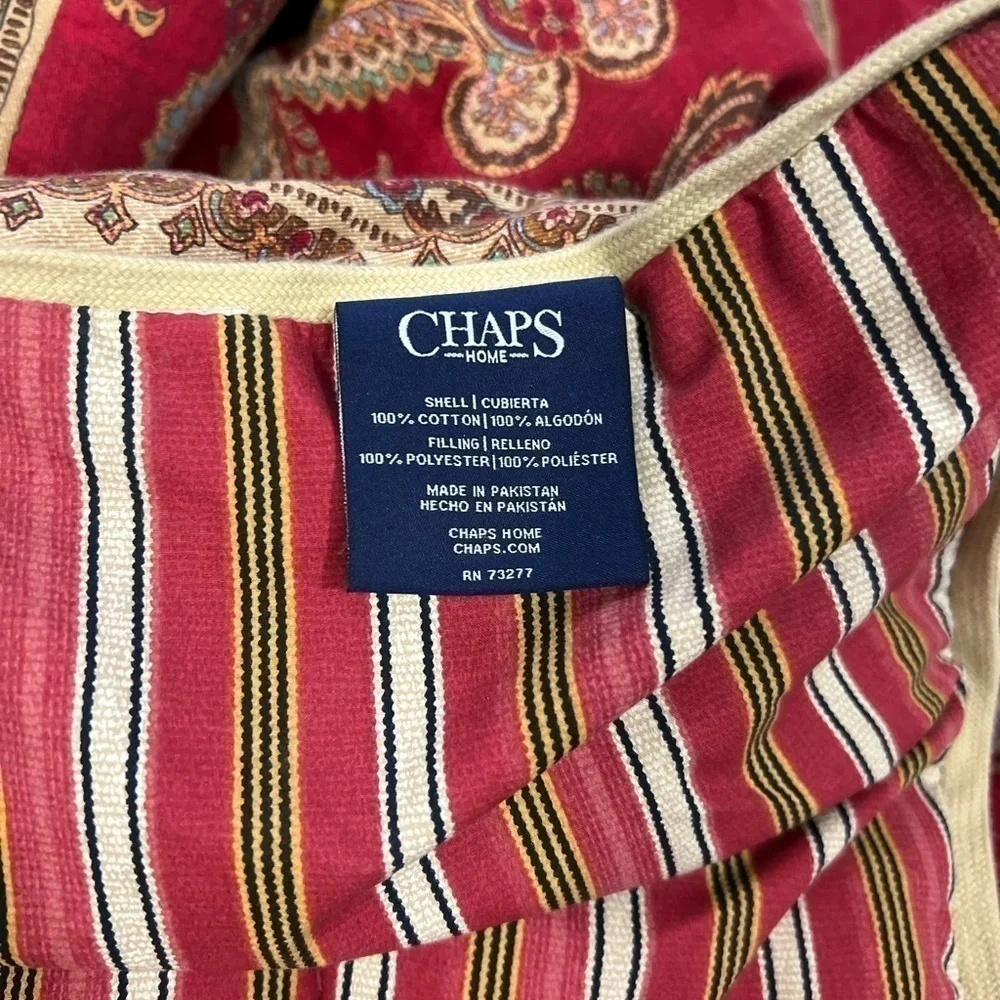 Chaps Ralph Lauren JULIETTE  Queen Floral Paisley Stripe Reversible Comforter